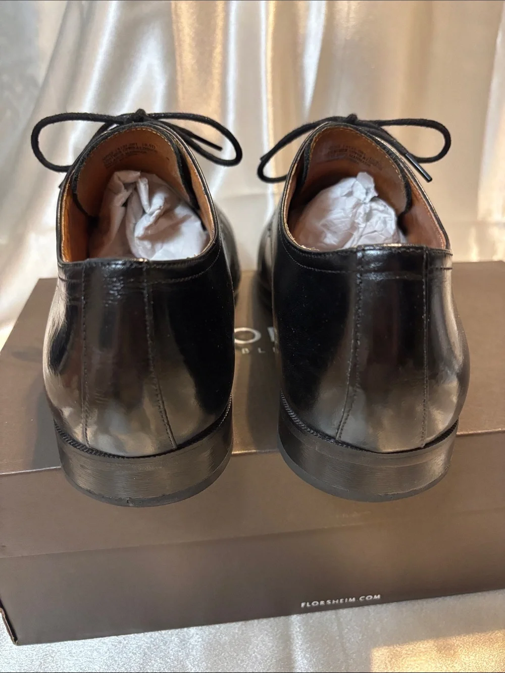Florsheim Black Leather Derby Dress Shoes